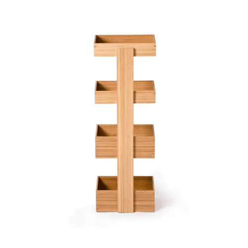 Image showing the Arena 4 tier caddy, H74 x W26 x D20cm, Bamboo product.