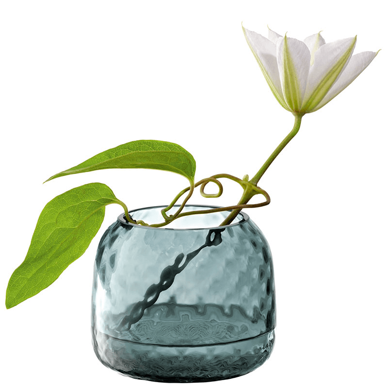 Dapple Tealight/Vase, H7cm, Water Blue