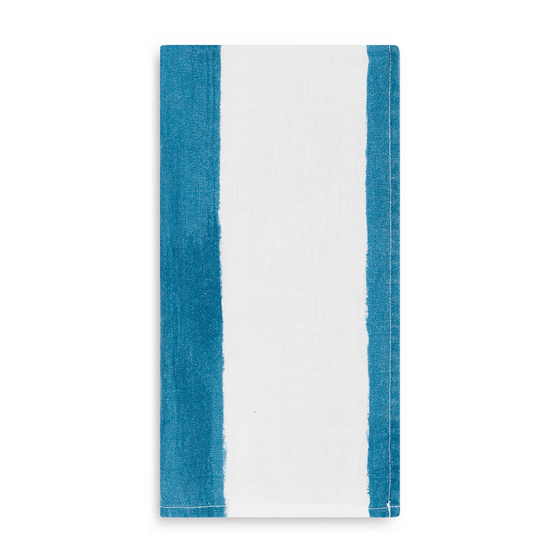 Stripe Linen Napkin, 50cm x 50cm, Sky Blue