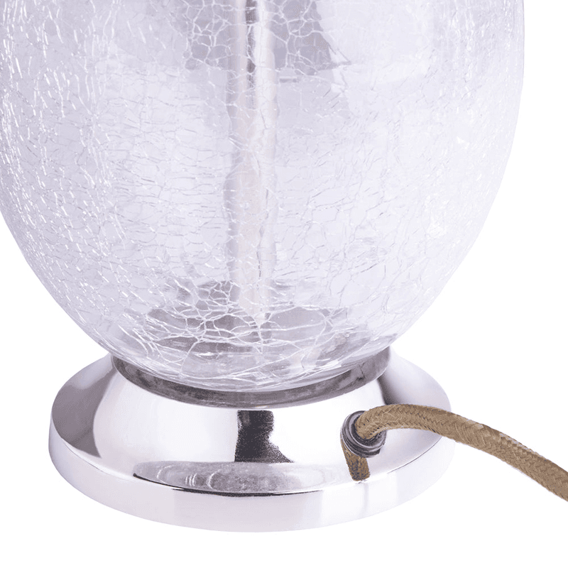 Carmen Crackle Glass Table Lamp, H37cm, Nickel