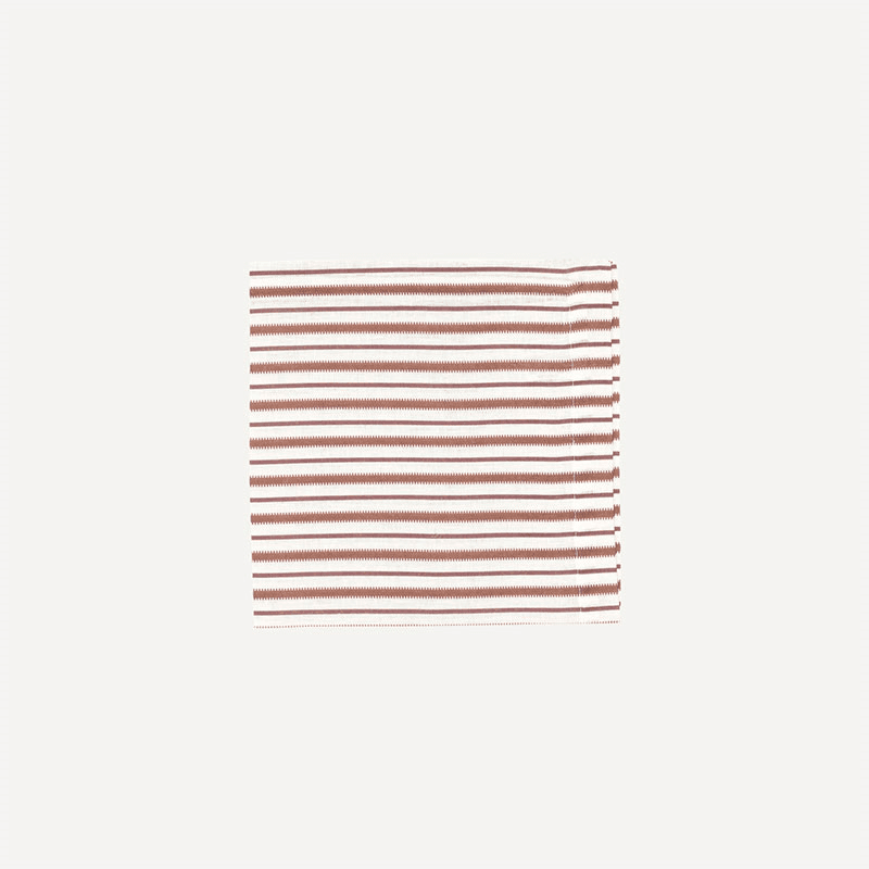 Victoria Striped Linen Napkin, 50cm, Dusty Rosewood