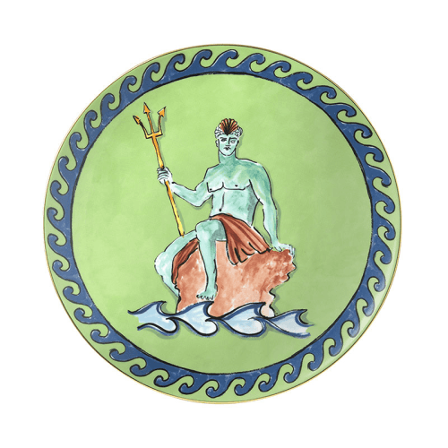 Image showing the Il Viaggio Di Nettuno Plate, D33cm, Moss Green product.