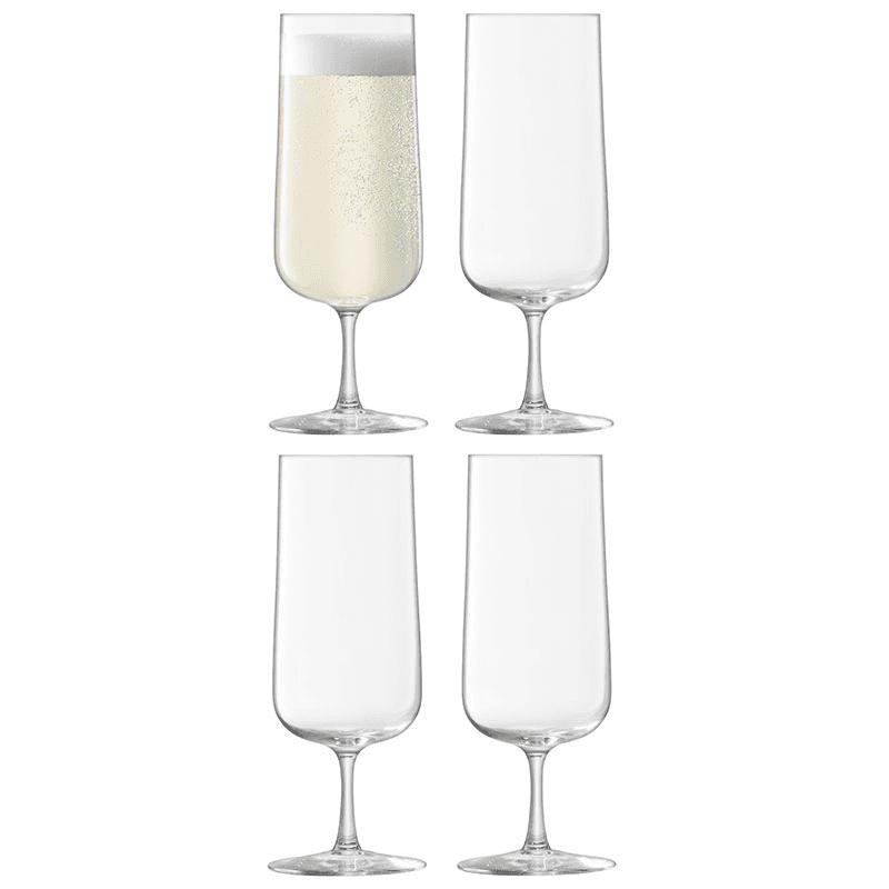 Arc Champagne Flute Set of 4, 240ml, Clear
