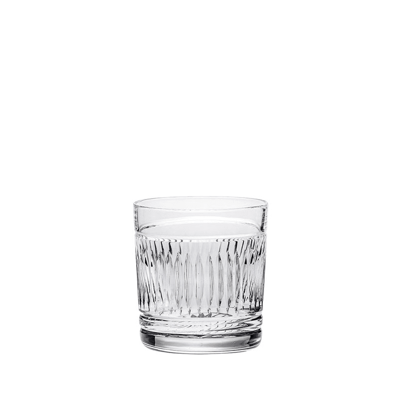 Art Deco Set of 2 Whisky Tumblers, 260ml, Clear