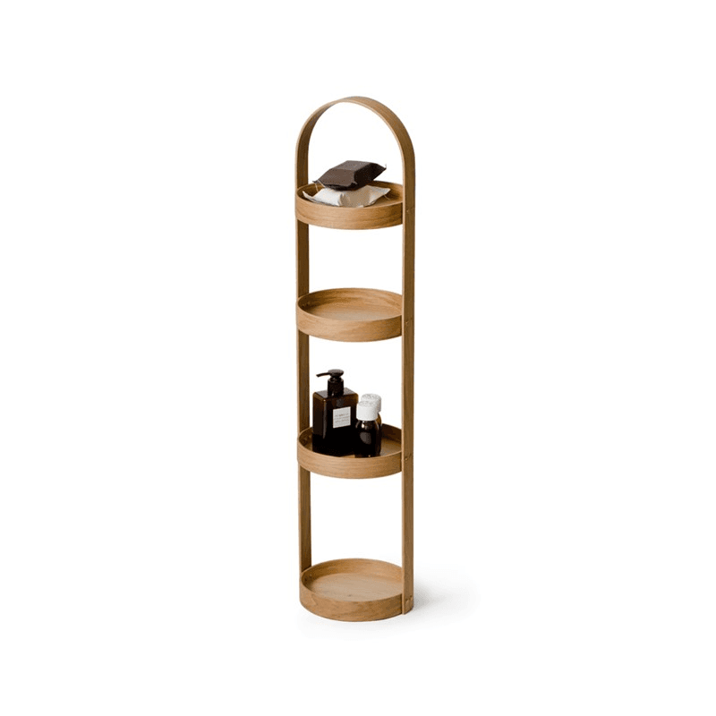 Mezza 4 tier round caddy, H86 x W20.4 x D19.4cm, Oak