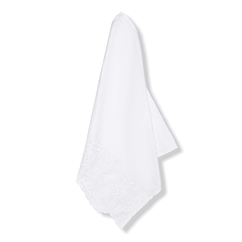 Broderie Anglaise Linen Napkin, 50 x 50cm, White