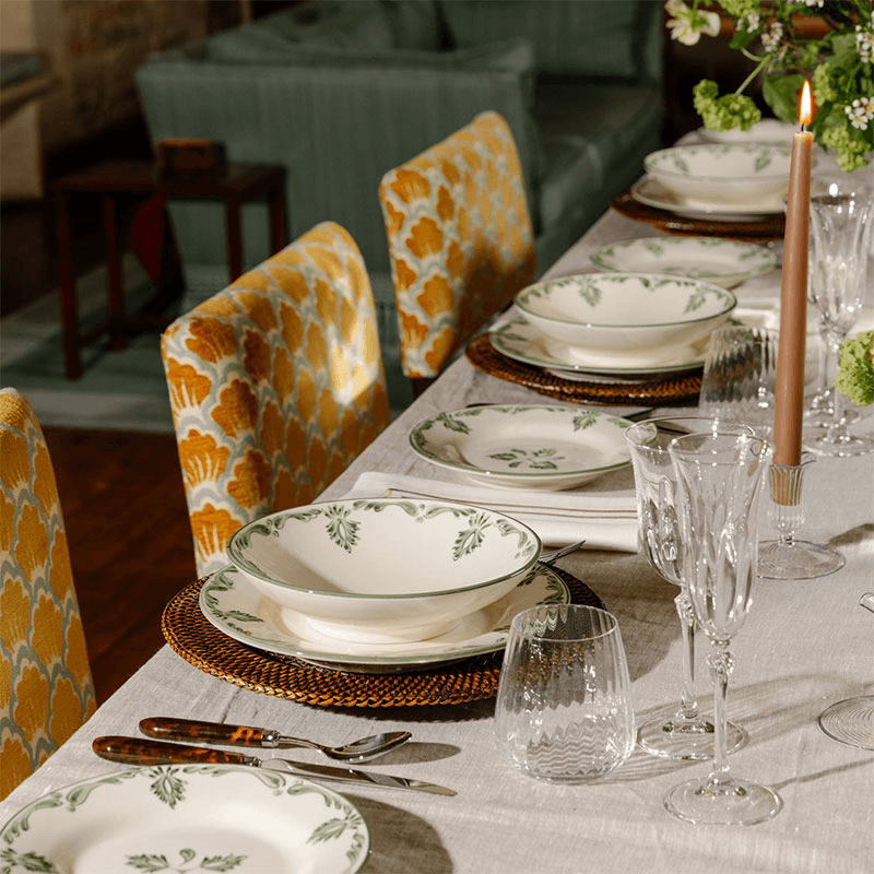 Eleanor Set of 6 Pasta Bowls, 22cm, Forest Green