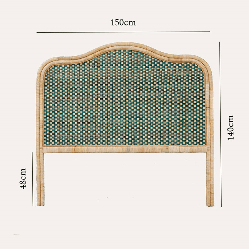 Rattan King Size Headboard, Green