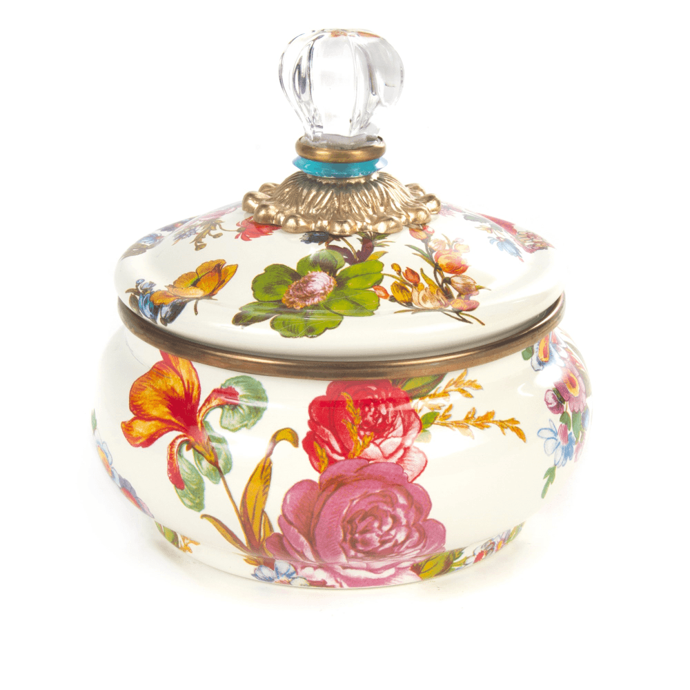 Flower Market Squashed pot, 0.6L, White