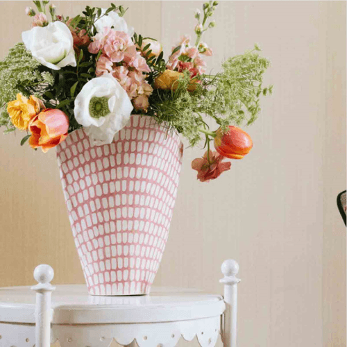 Image showing the Dash Fan Vase, H25cm, Pink product.