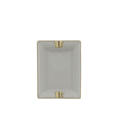 Image showing the Sous Le Soleil Ashtray, W9.5 x L11cm, Matt Gold Classic Pearl Grey product.