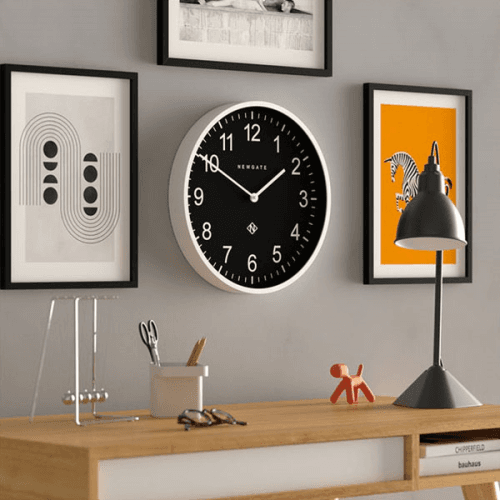 Number Three Professor Wall Clock, D37cm, Polar White