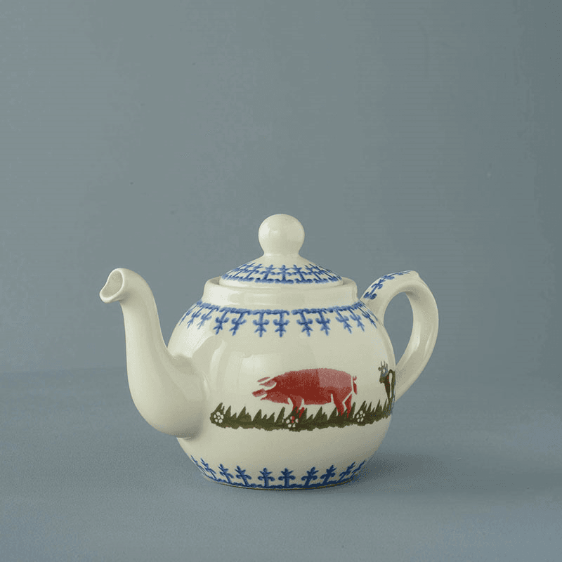 Brixton Pottery- Farm Animals, 2-Cup Teapot
