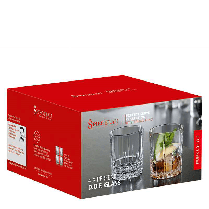 Perfect Serve Set of 4 Double Old Fashioned Glasses, 368ml, Clear