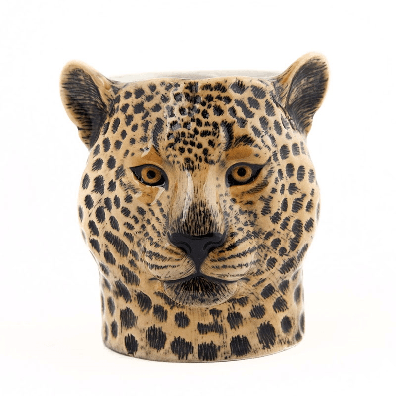Leopard Pencil Pot, H11cm, Yellow