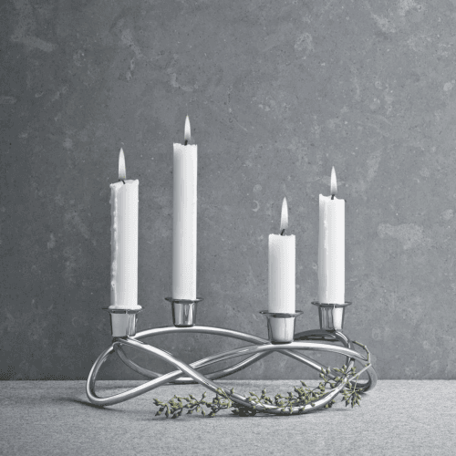 Image showing the Season candleholder, D26 x W25 x H9.60cm, Stainless Steel/Mirror product.