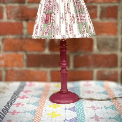 Image showing the Short Truncus Lacquered Hand Carved Lamp Base, Radicchio, 25cm product.
