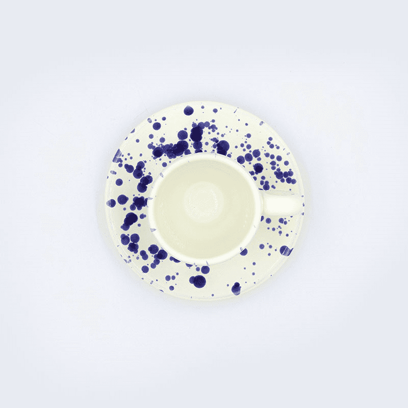 Splatter Espresso Cup & Saucer, D6.5cm, Blueberry