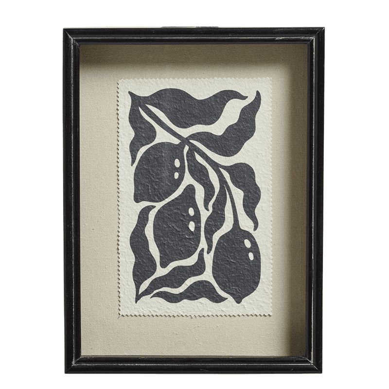 Luther Set of 4 Framed Fruit Prints, Black & White