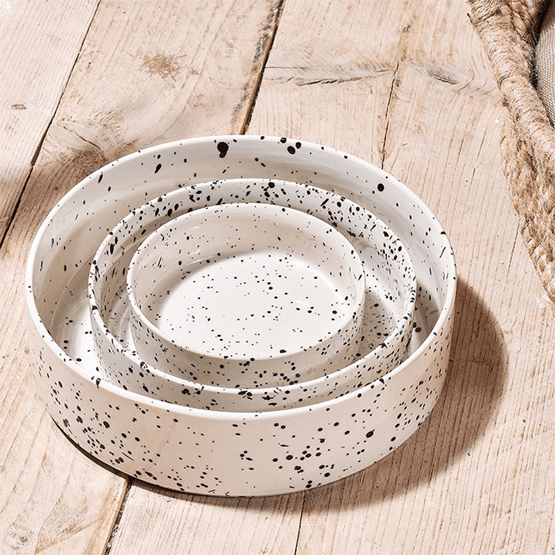 Ama Ceramic Pet Bowl, D12cm, Splatter