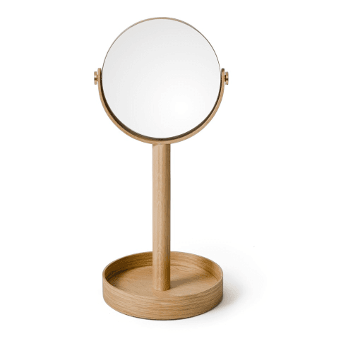 Image showing the Close Up Mirror, H45 x W19.5 x D19.5cm, Oak product.