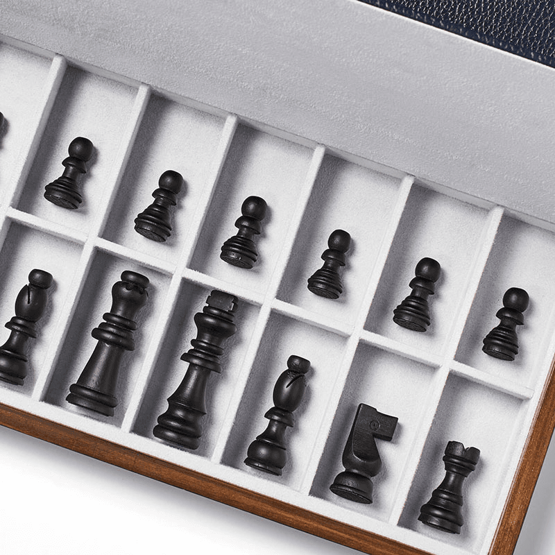 Foldable Chess Set, L39 x W39cm, Pine Wood