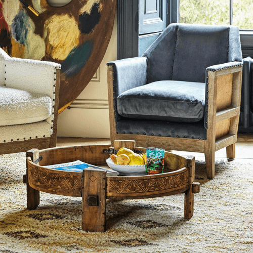 Image showing the Ryka Grinder Side Table, D73cm, Brown product.