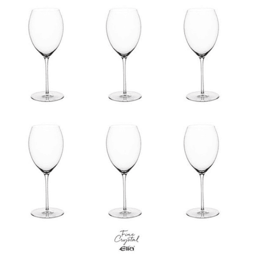 Image showing the Liana Set of 6 Crystal White Wine Glasses, 380ml, Clear product.