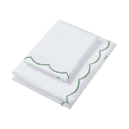 Image showing the Annabelle Scalloped King Size Duvet Cover, Asparagus product.