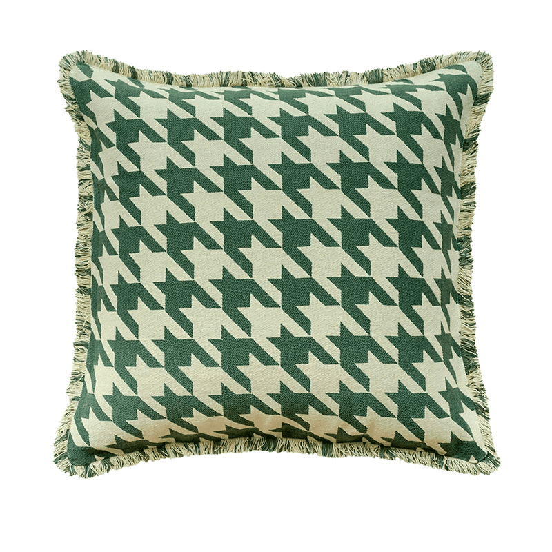 Houndstooth Cushion Cover, 50 x 50cm, Green