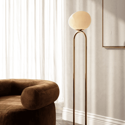 Image showing the Shapes Floor Lamp, H135cm, Brass product.