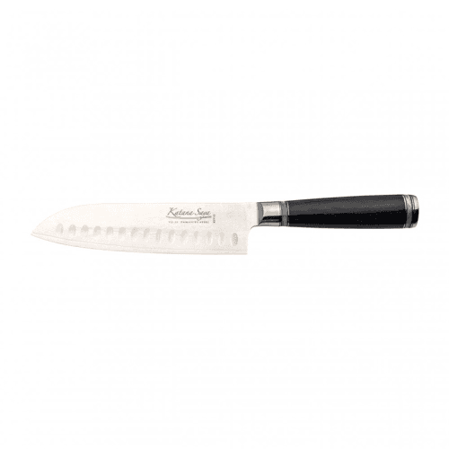 Image showing the Katana Saya Pakkawood Santoku Knife, 18cm Damascus Blade product.
