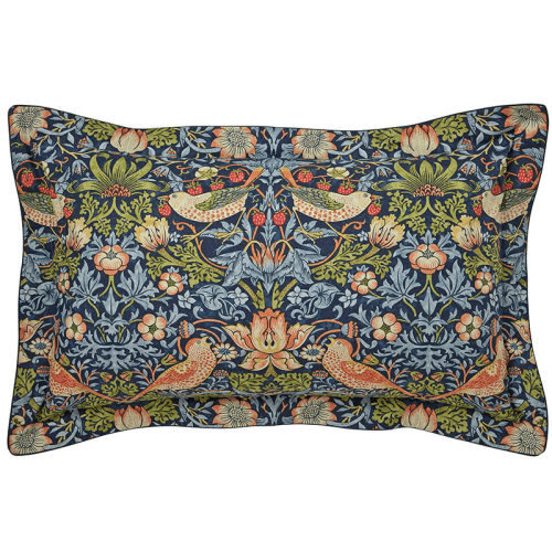 Image showing the Strawberry Thief Pillowcase Pair, Standard, Indigo product.