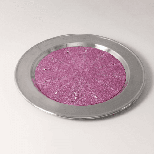 Image showing the Duchess Serving Tray, D53cm, Pink Shagreen product.