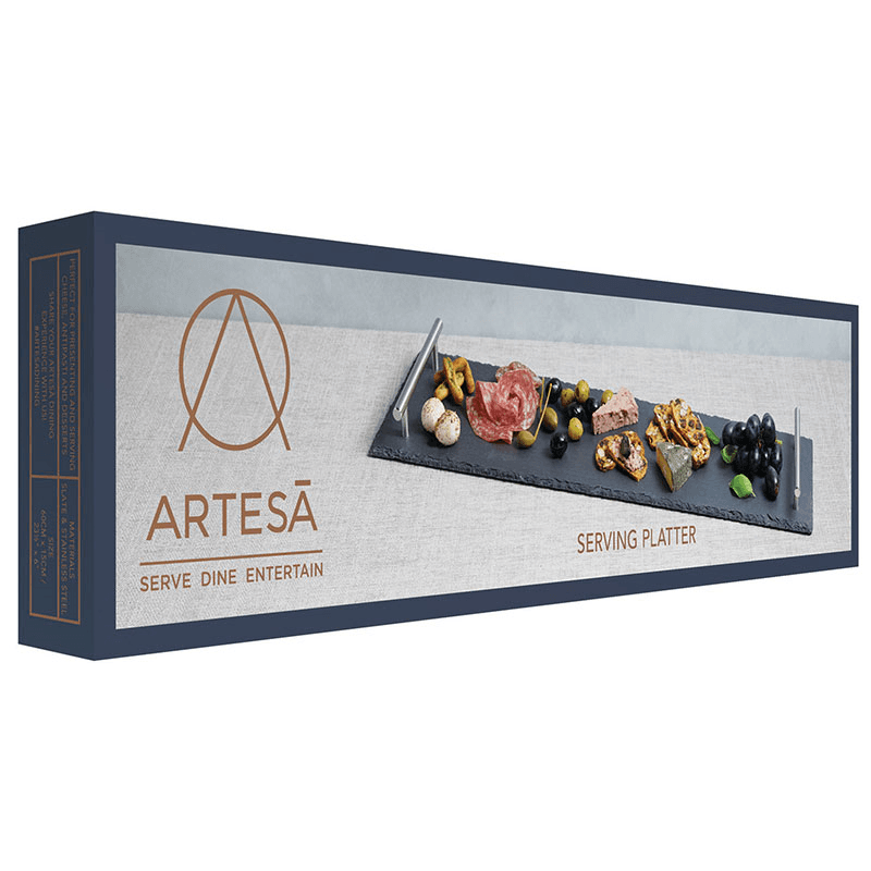 Serving platter with handles, 60 x 15cm, Slate