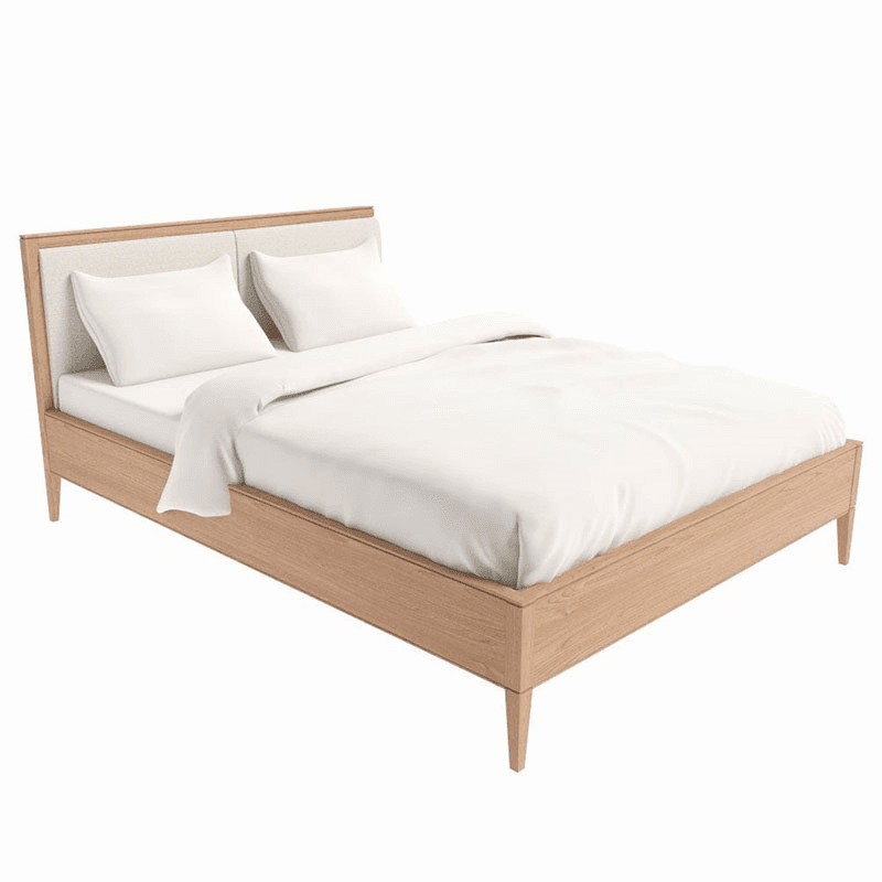 Lars King Size Bed, Cashmere and Oak