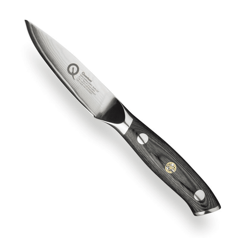 Q30 Series Damascus Steel Paring Knife, 9cm, Black
