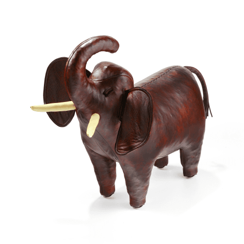 Image showing the Elephant Animal footstool, L520 x W230 x H510mm, Brown product.