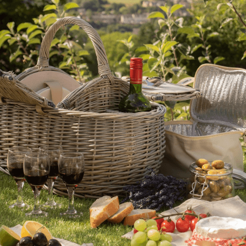 Image showing the Boat Picnic hamper, H27 x W29 x L59cm, Cream/Beige product.