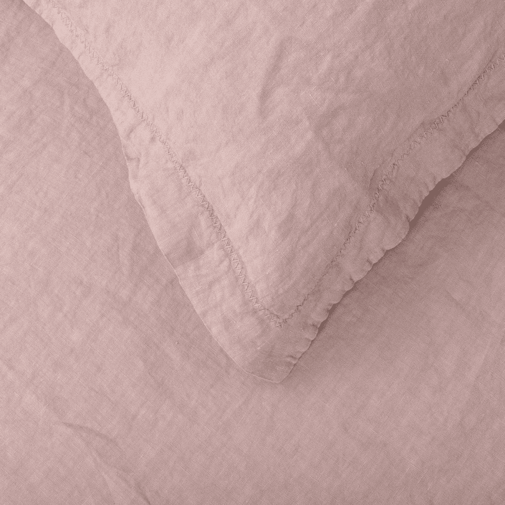 Washed Linen Linen Oxford Pillowcase, Dusky Pink