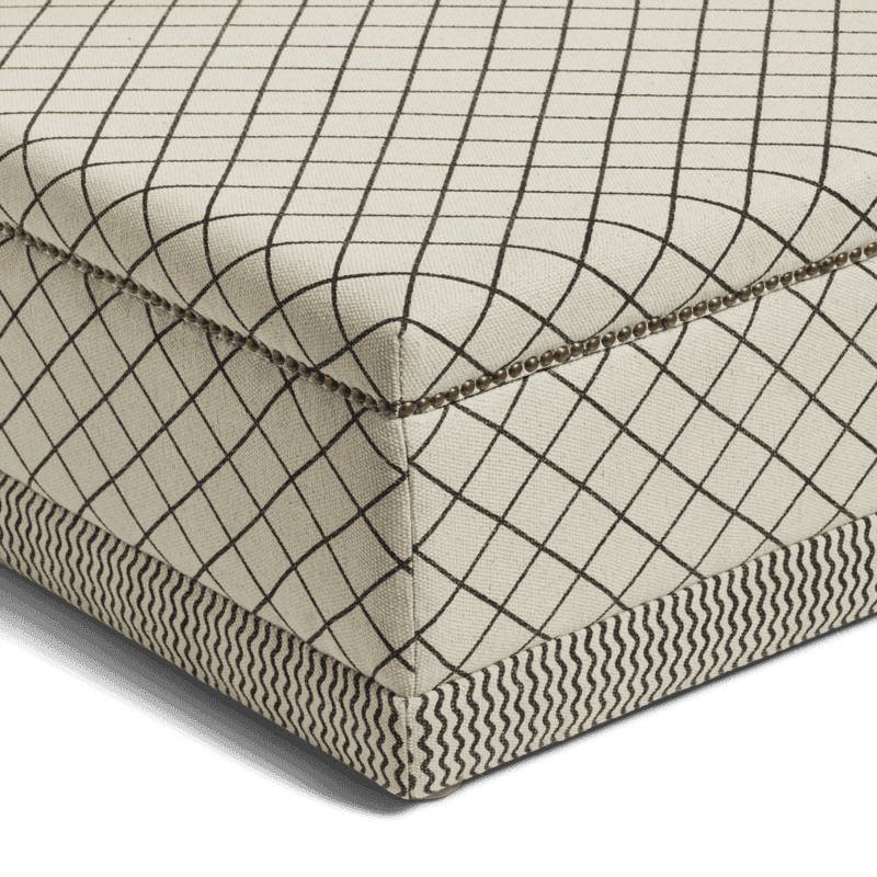 Agnes Upholstered Ottoman, 124 x 80cm, Monochrome