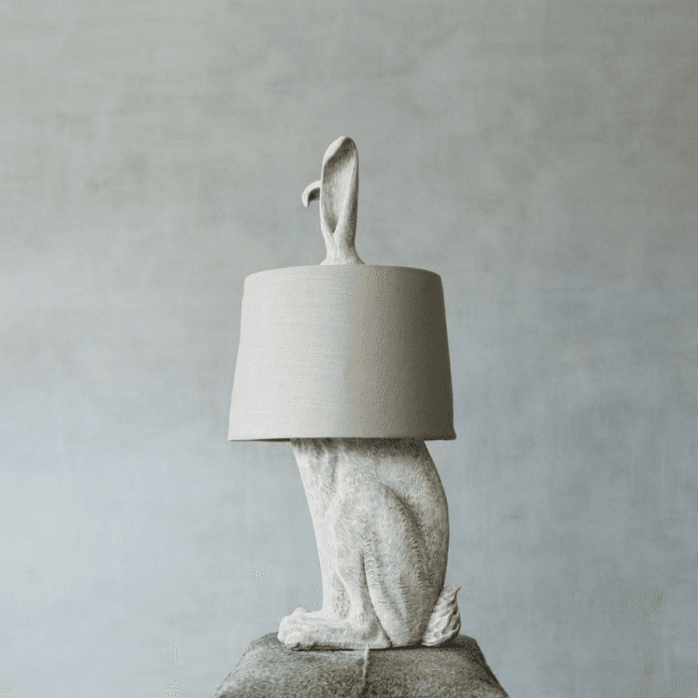 Hetty Hare Table lamp, H76 x W24 x D39cm, Distressed White
