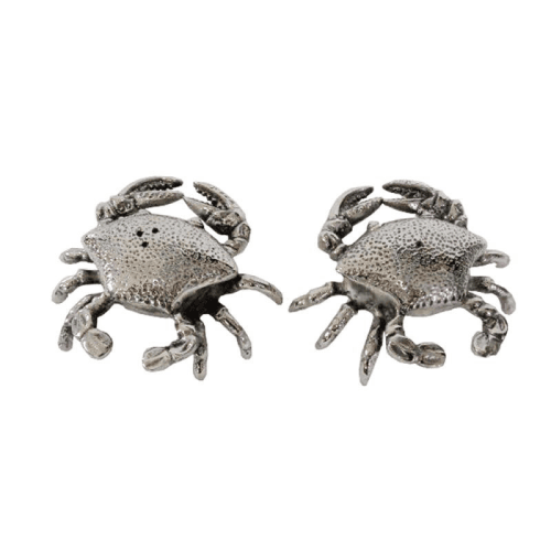 Image showing the Crab Salt and Pepper Set, L10 x W9cm, Silver product.