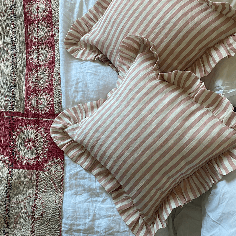 Candy Stripe Cushion Cover, 45 x 45cm, Blush
