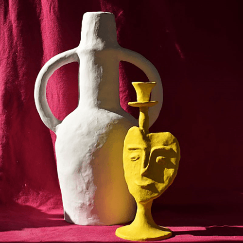 Image showing the Rumba Opened Armed Vase, H54cm, White product.