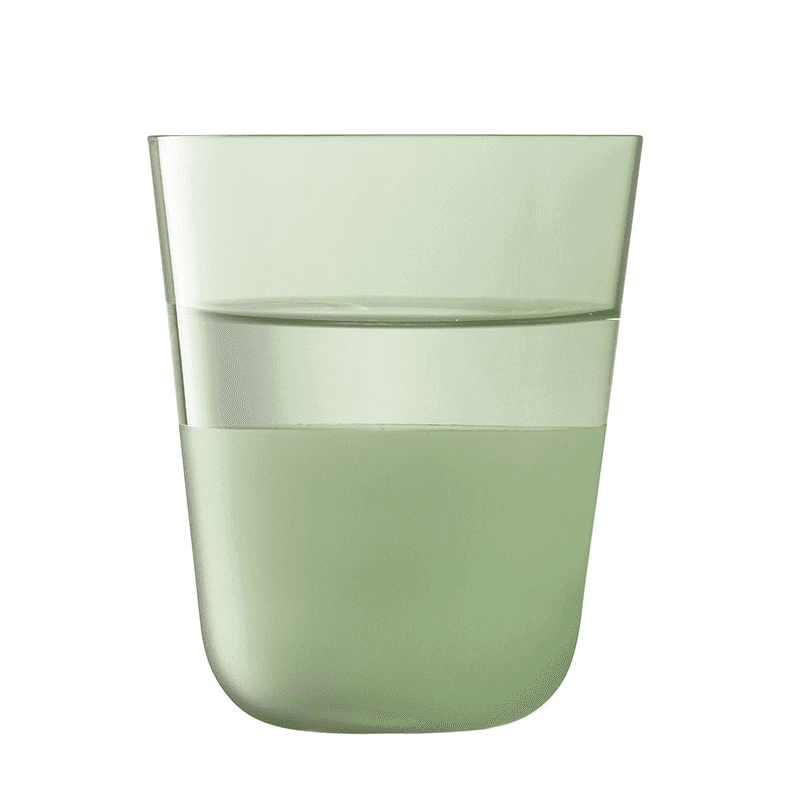 Arc Contrast Set of 2 Tumblers, 380ml, Moss