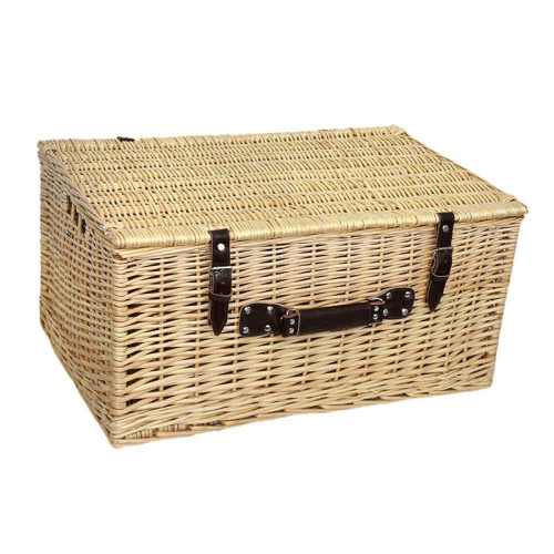 Image showing the Buff Willow Picnic Hamper with Leather Straps product.