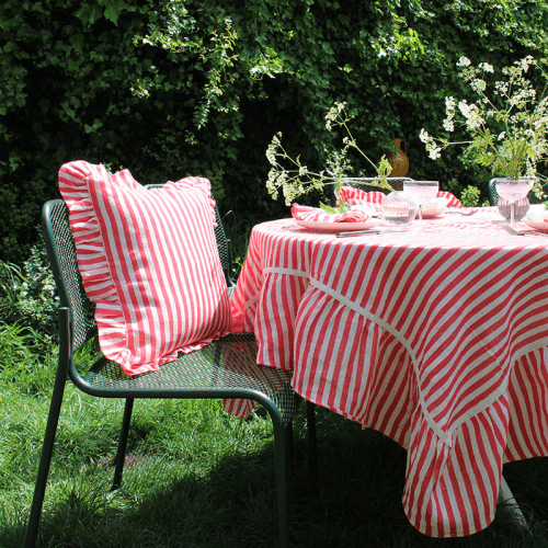 Image showing the Candy Stripe Cushion Cover, 45 x 45cm, Cherry Red product.