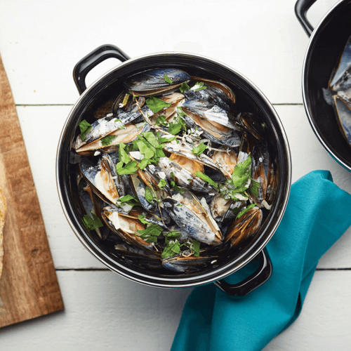 Image showing the Mediterranean Mussel pot, 24cm, Enamelled Steel product.