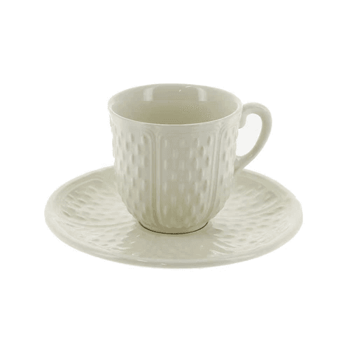 Image showing the Gien- Pont aux Choux Blanc, Espresso Cup & Saucer, Set of 2 product.